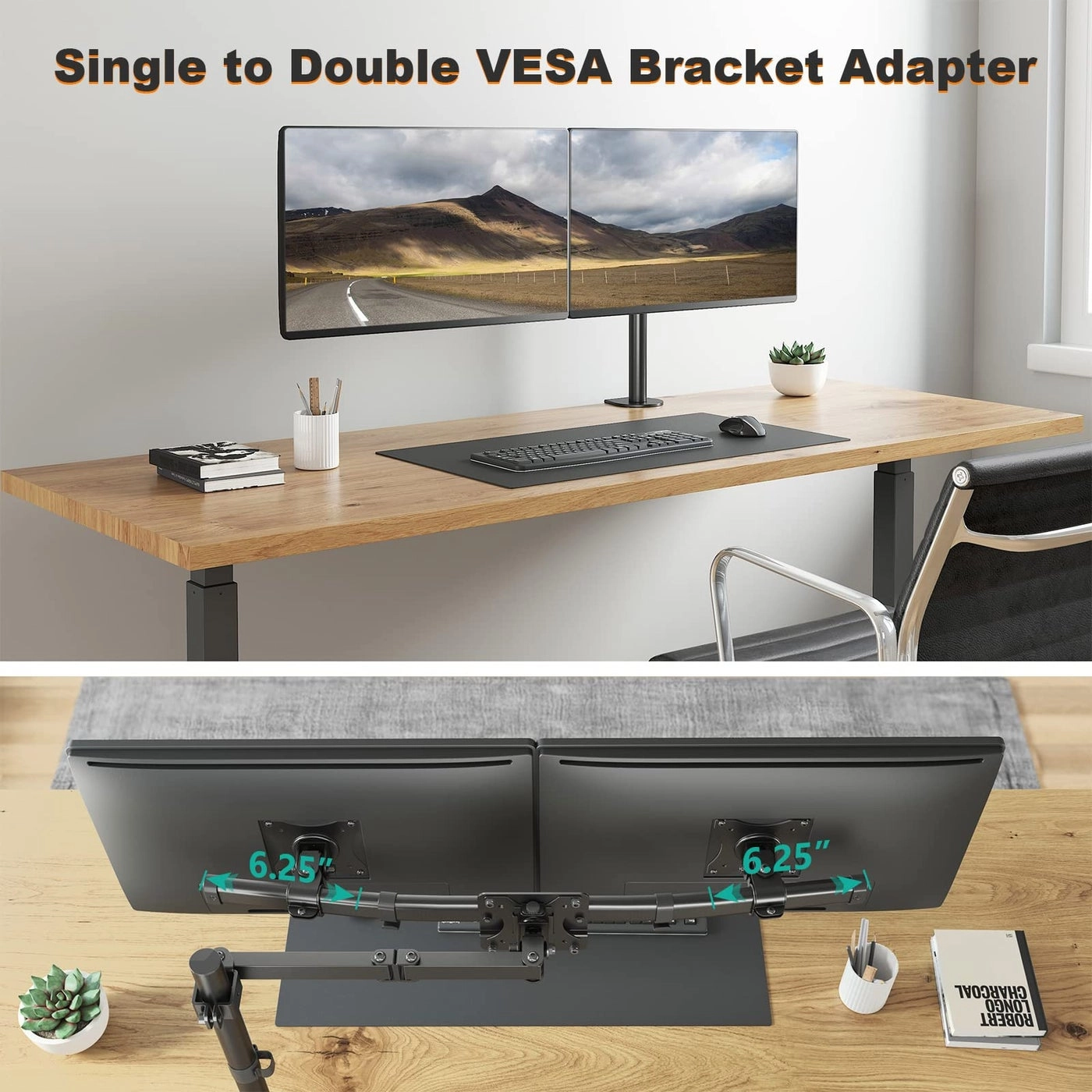 Dual Monitor Wall Mount - 2 27 inch