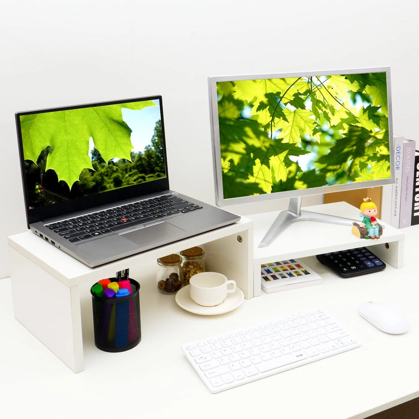 TEAMIX Adjustable Monitor Stand Riser Pack