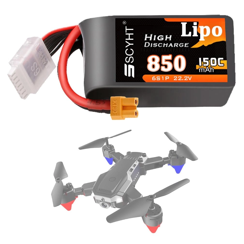 SSCYHT Lipo Battery 6S - 22.2V 850mAh 150C XT30