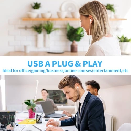 USB Computer Headphones - Wired Headset