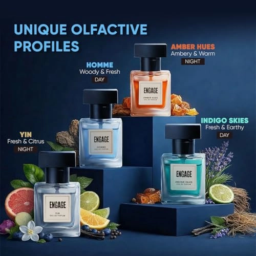 Yin + Homme + Amber Hues + Indigo Skies - Amber Wood 25ml X 4