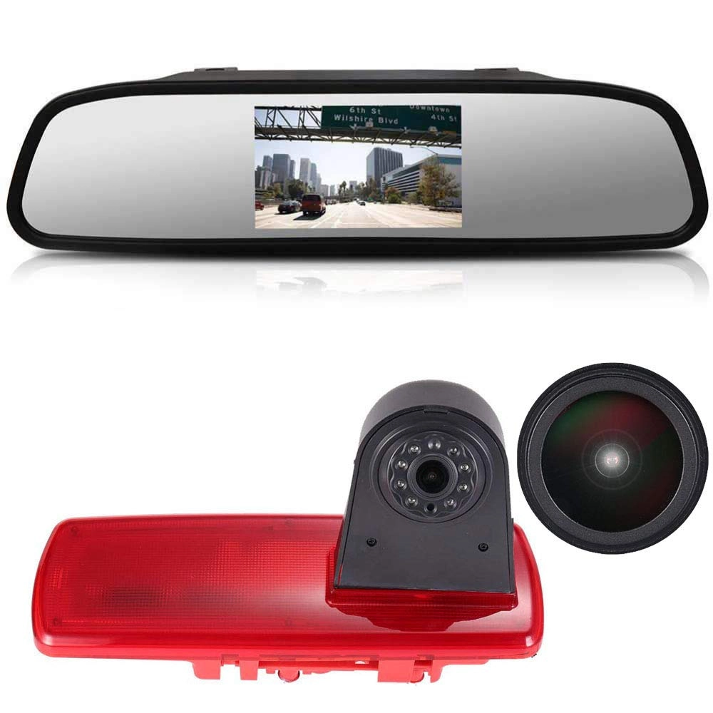 Brake Light Reversing Camera + Rear View Mirror Monitor - Night vision 628 x 586 pixels