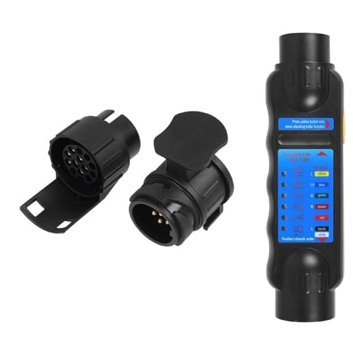 ZEZEFUFU 7/13 Pin Trailer Plug Tester - Portable 12V