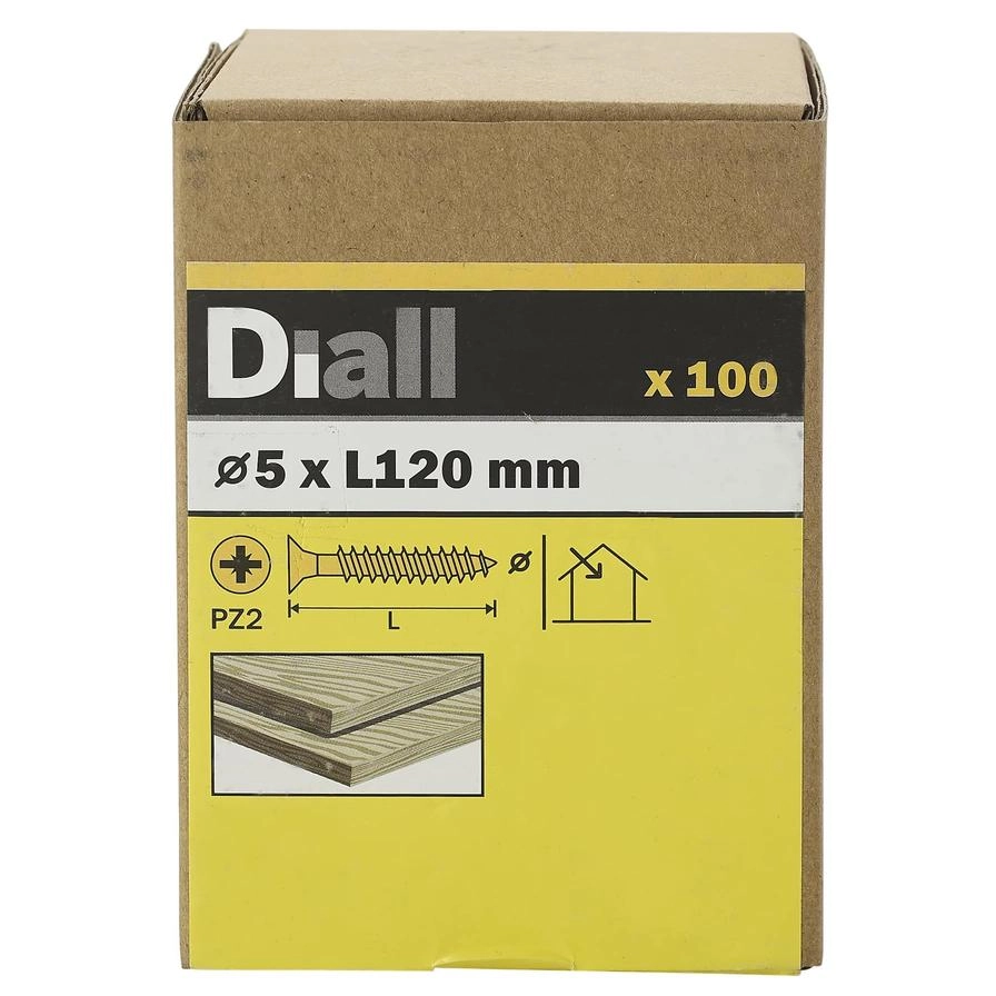 Zinc-Plated Carbon Steel Wood Screw Pack 5mm 120mm