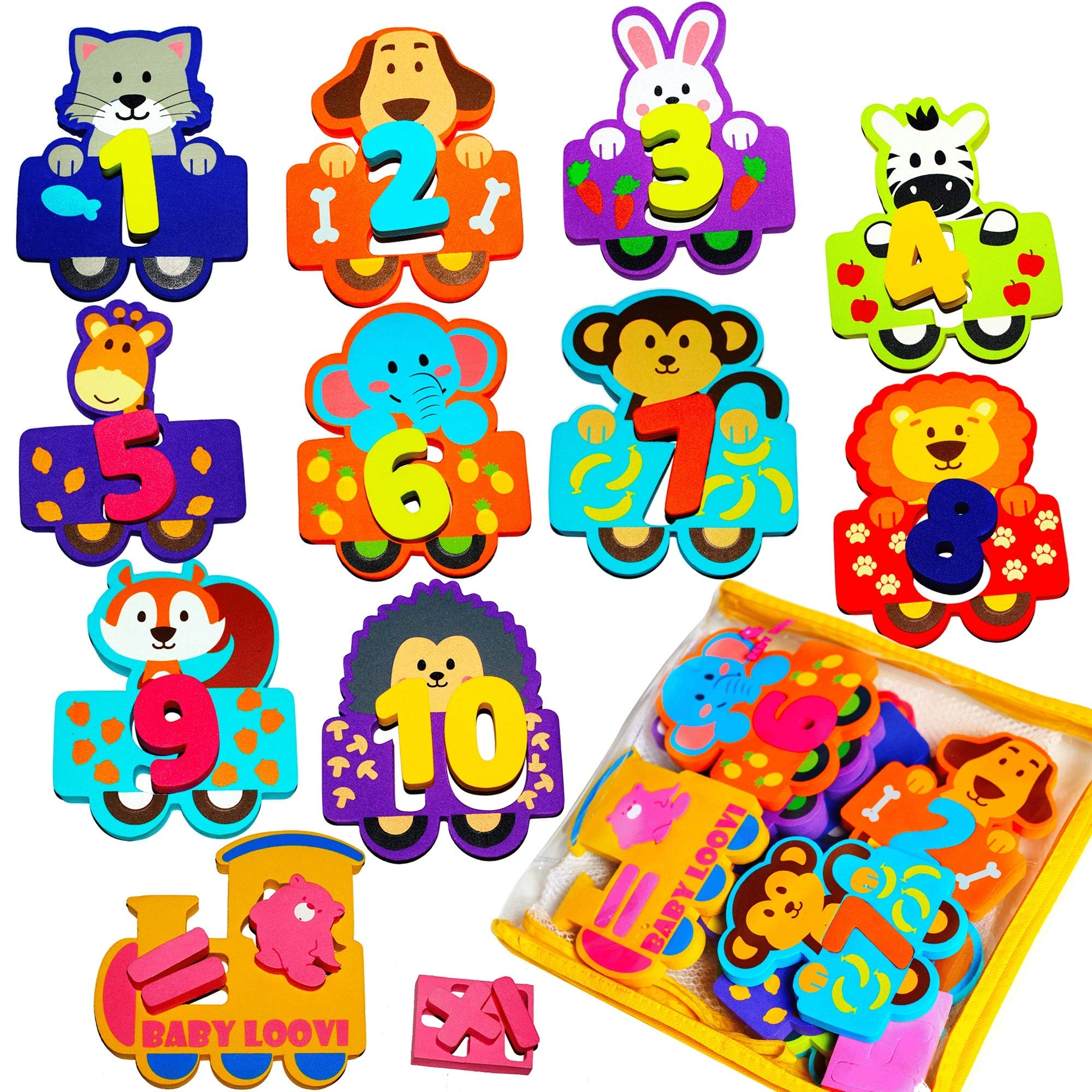Baby Loovi Bathtub Numbers - Set of 27 pcs Wet & Stick Multicolor