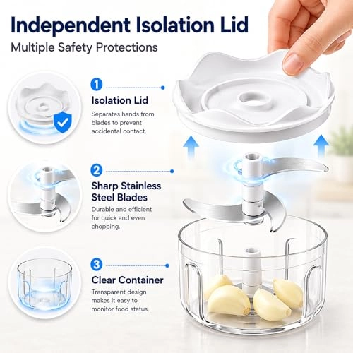 Electric Onion Chopper - 100ml 200ml 350ml 1200 mAh battery USB charging