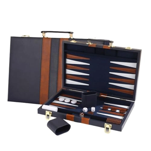 Backgammon Set - Blue 15inch PU Leather