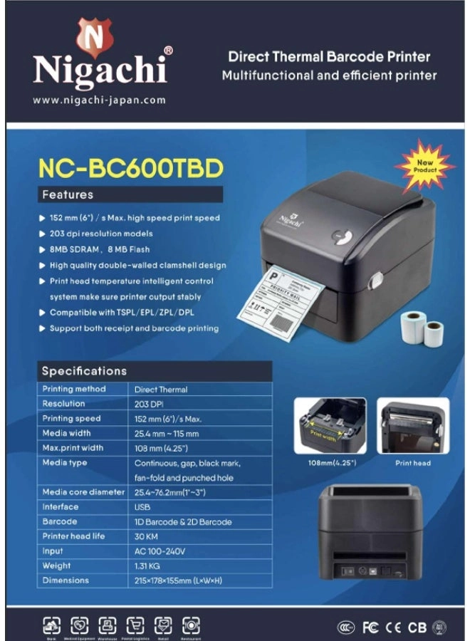 BC600TBD - Direct Thermal