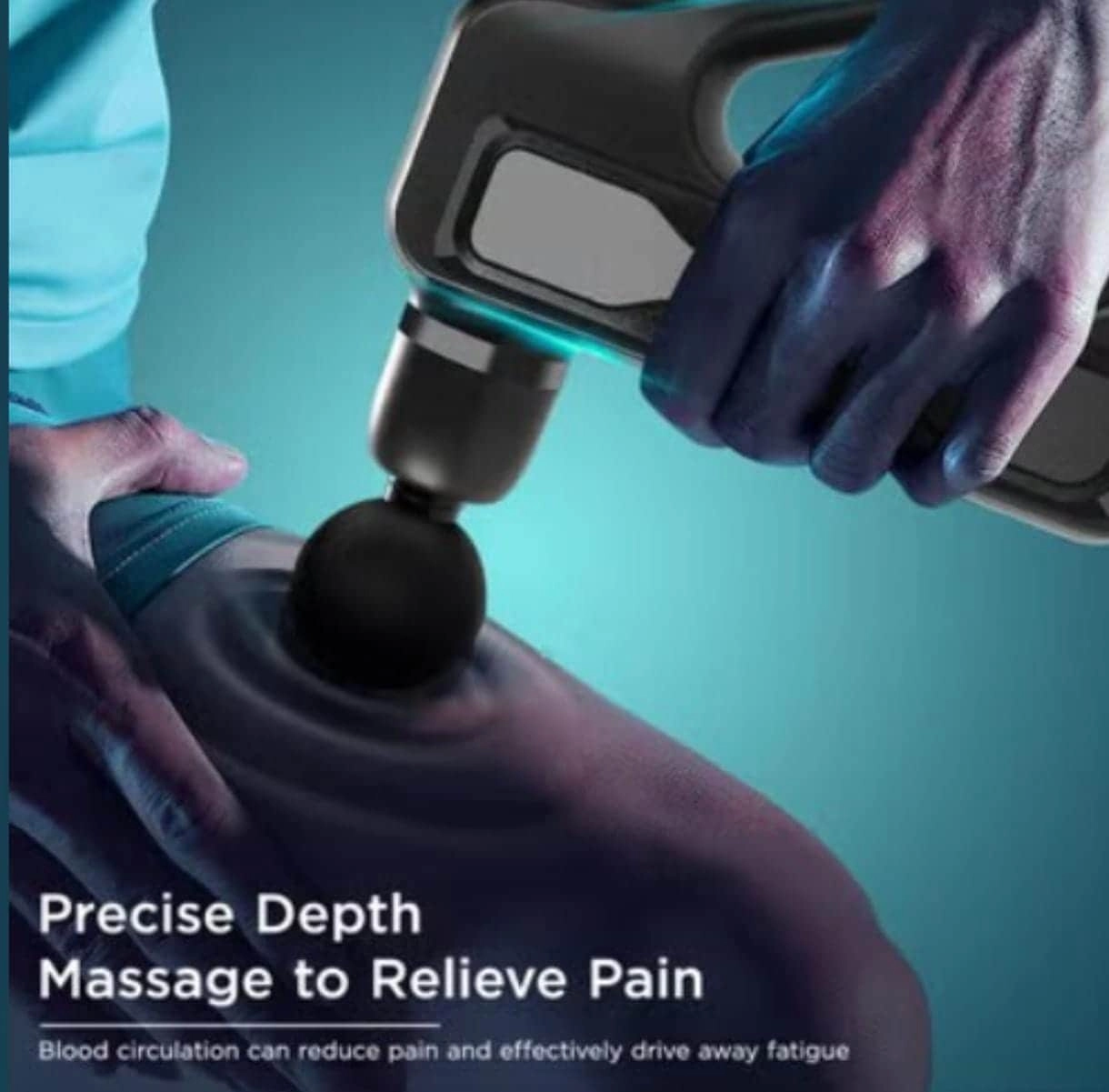 BlueX Deep Tissue Body Massager Gun - 8 Replaceable Massage Heads 32 Speed Levels