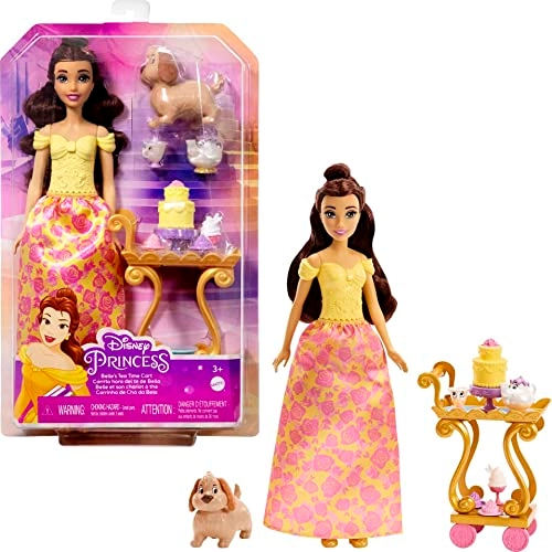 Princess Belle Doll and Playset - Tea Time Cart with Mrs. Potts and Chip
