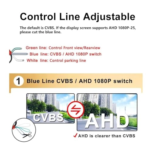 Intelligent Dynamic Trajectory Car Rear View Camera - Night Vision Wire 4K AHD 1080P