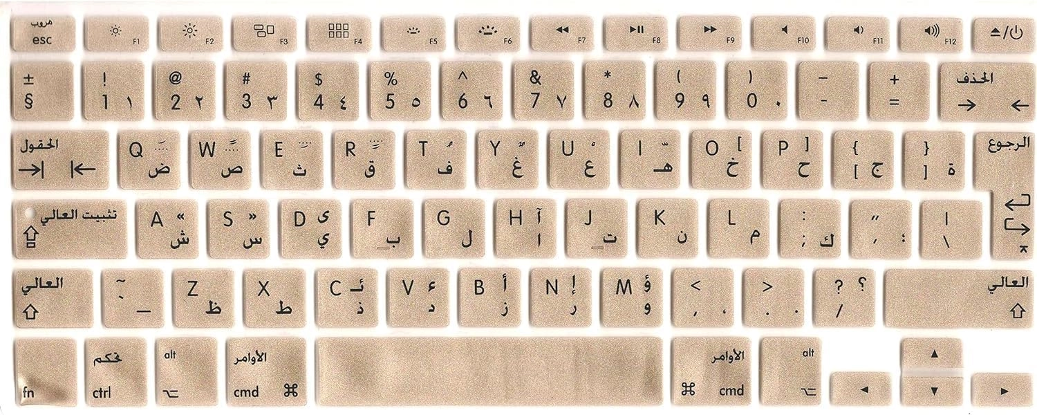 Mufaens Keyboard Cover for Older Version MacBook Pro 13"/15" (A1278/A1286)& Macbook Retina 13"/15" (A1425/A1502/A1398)& Older Version MacBook Air 13" (A1369/A1466) - US Layout Arabic English