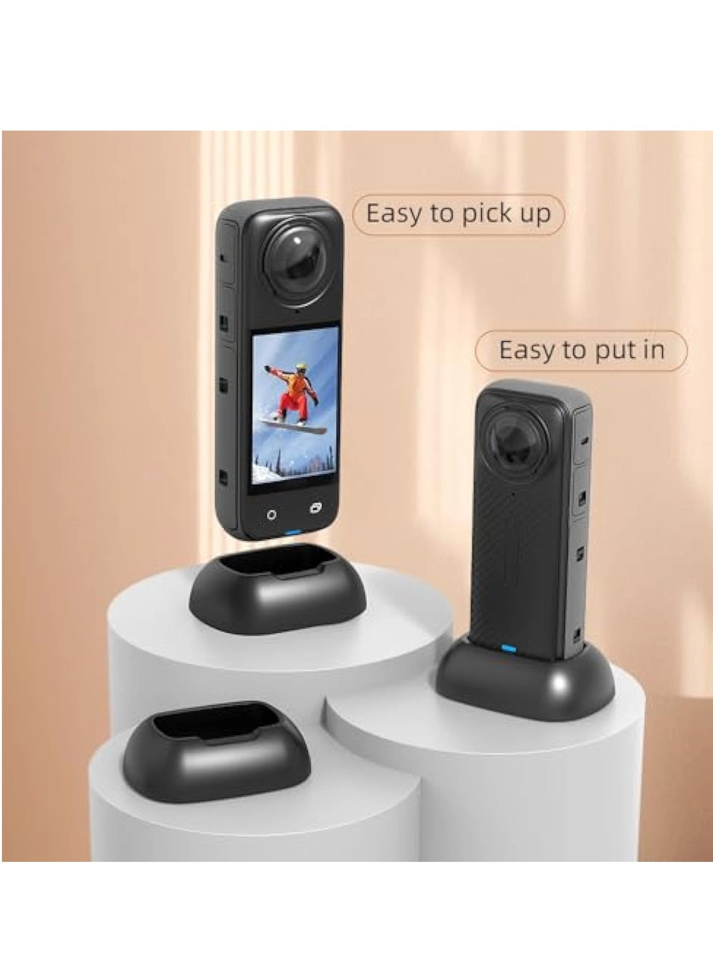 Camera Mount Stand Base - Insta360 X4 Silicone Black