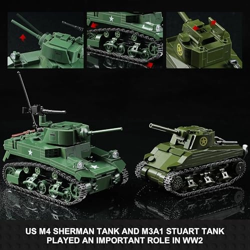 Sherman + Stuart + War-Torn House + Military Motorcycle + Weapons
