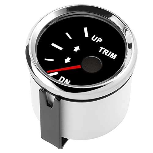 SENECESLI Boat Trim Gauge - Red Backlight IP67 Waterproof 52mm