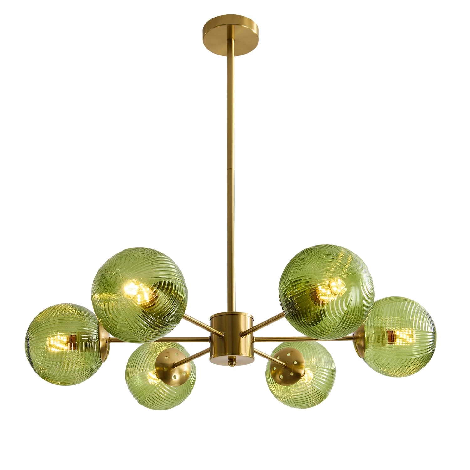 KCO L1161 - 6-Light Green Adjustable Height