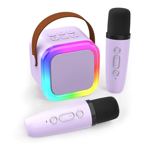 Koolcover Mini Karaoke Machine - 2 Wireless Microphones