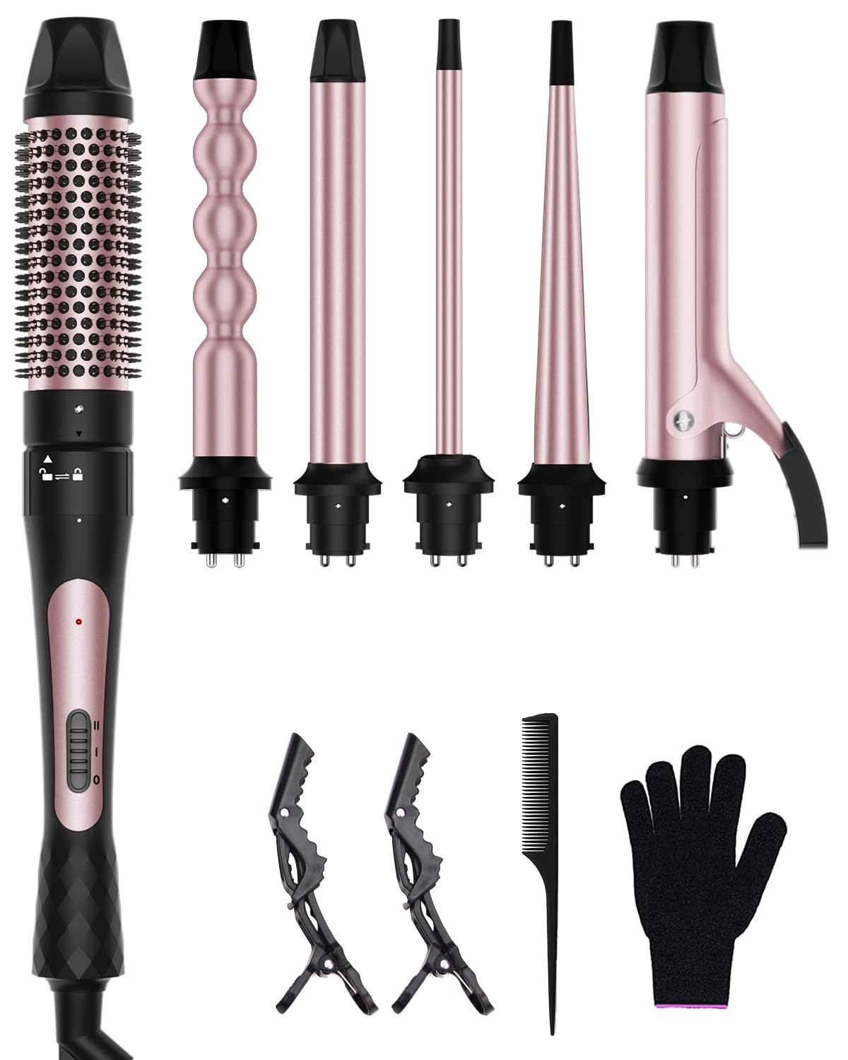 6 in 1 Curling Iron - 0.35"-0.75"-1"-1"-1.25"-1.5"