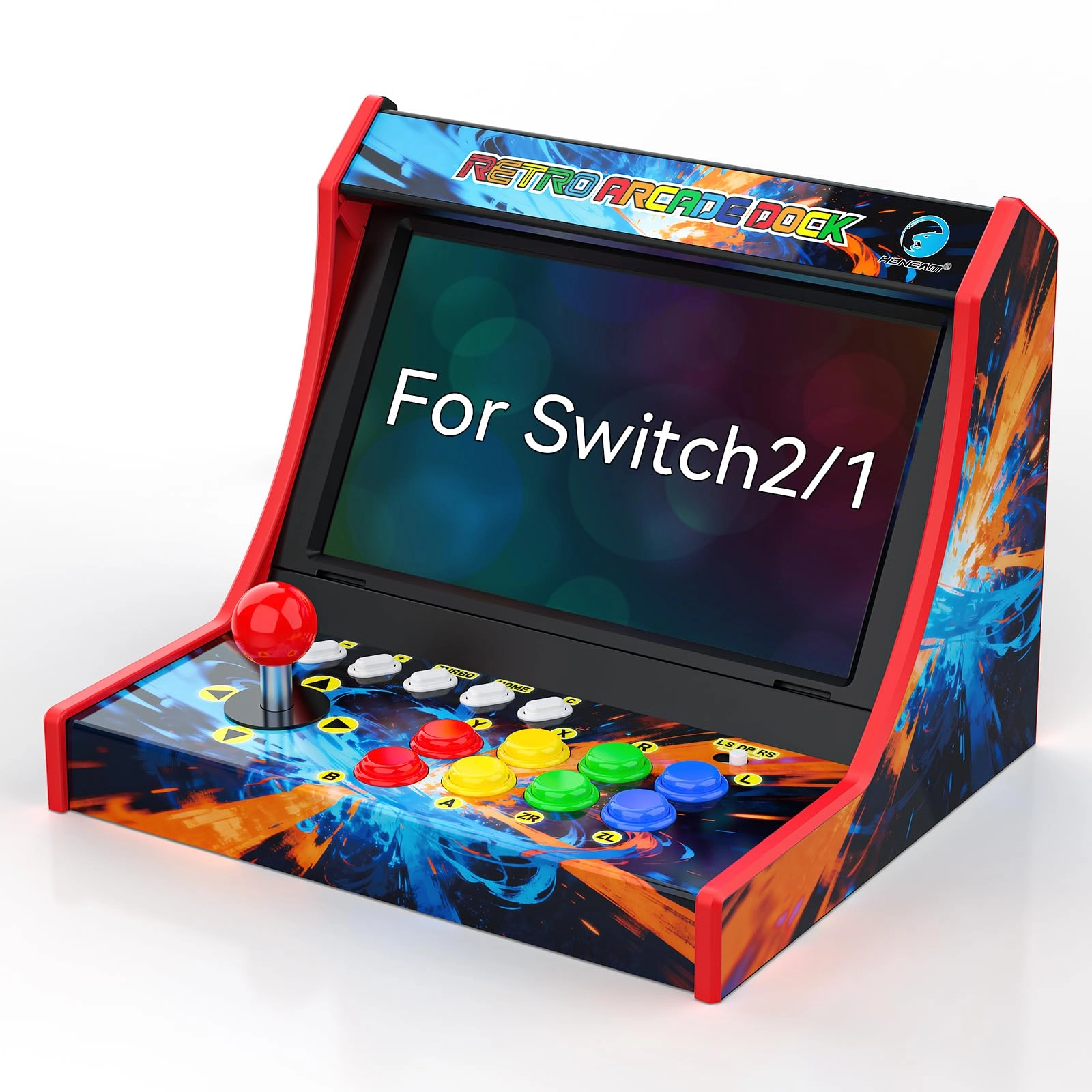 d.gruoiza Retro Arcade Stick - Neon Switch 2/OLED/Switch