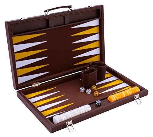 Backgammon set - inlaid velvet leatherette exterior