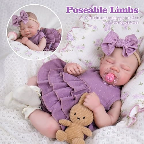 Reborn Baby Doll - 20-inch Vinyl Soft Cloth Body Girl Ages 3+