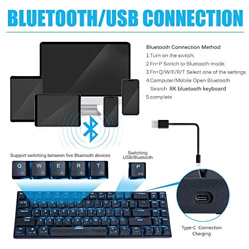 71 Keys Mechanical Gaming Keyboard - Wired/Wireless
