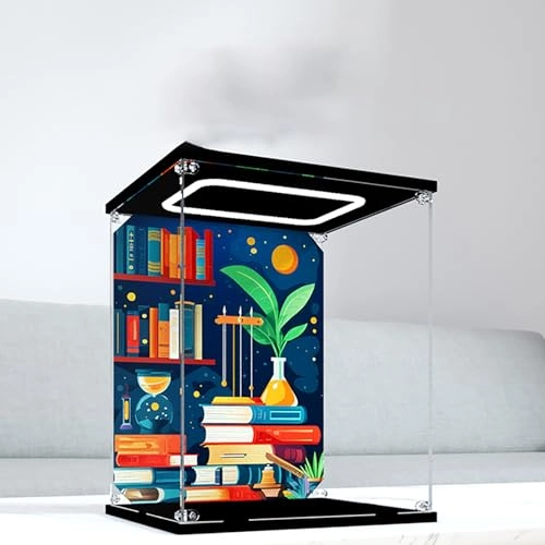 Acrylic Display Case - 26 x 22 x 32 cm Black Base Compatible with 21355