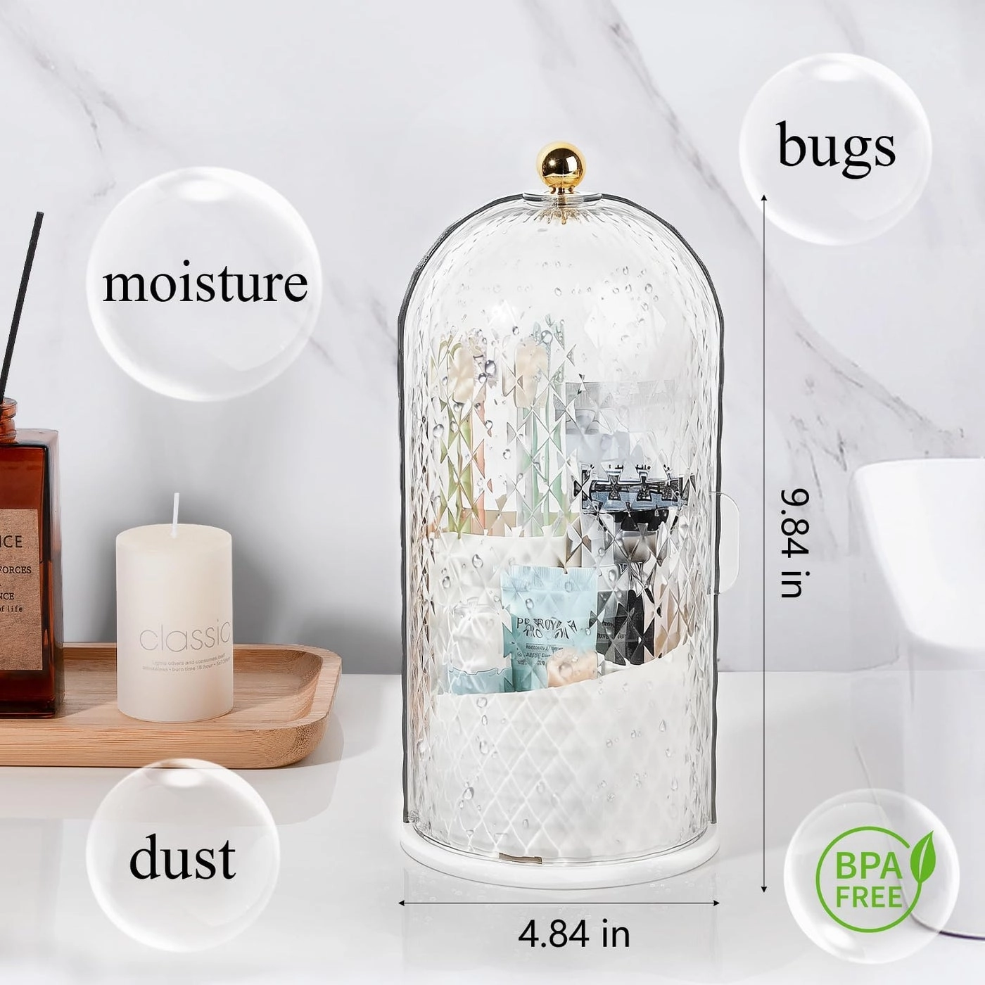Toothbrush Holder - Matte White Bamboo