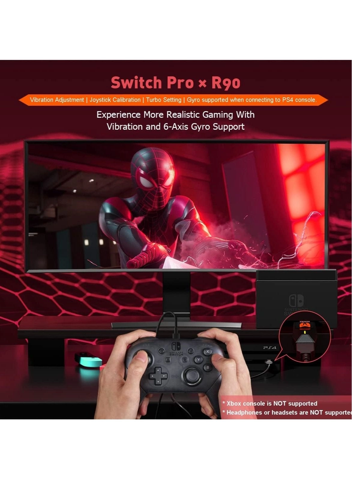 R90 - Wired Switch / PS4 / Windows 11 PC / Windows 10 PC