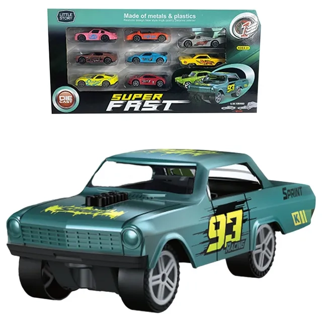 Slide Die Cast Toy Car Play Set - 8pcs