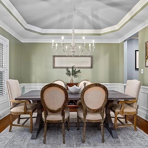 Antique White Chandelier - 8 Lights Distress White