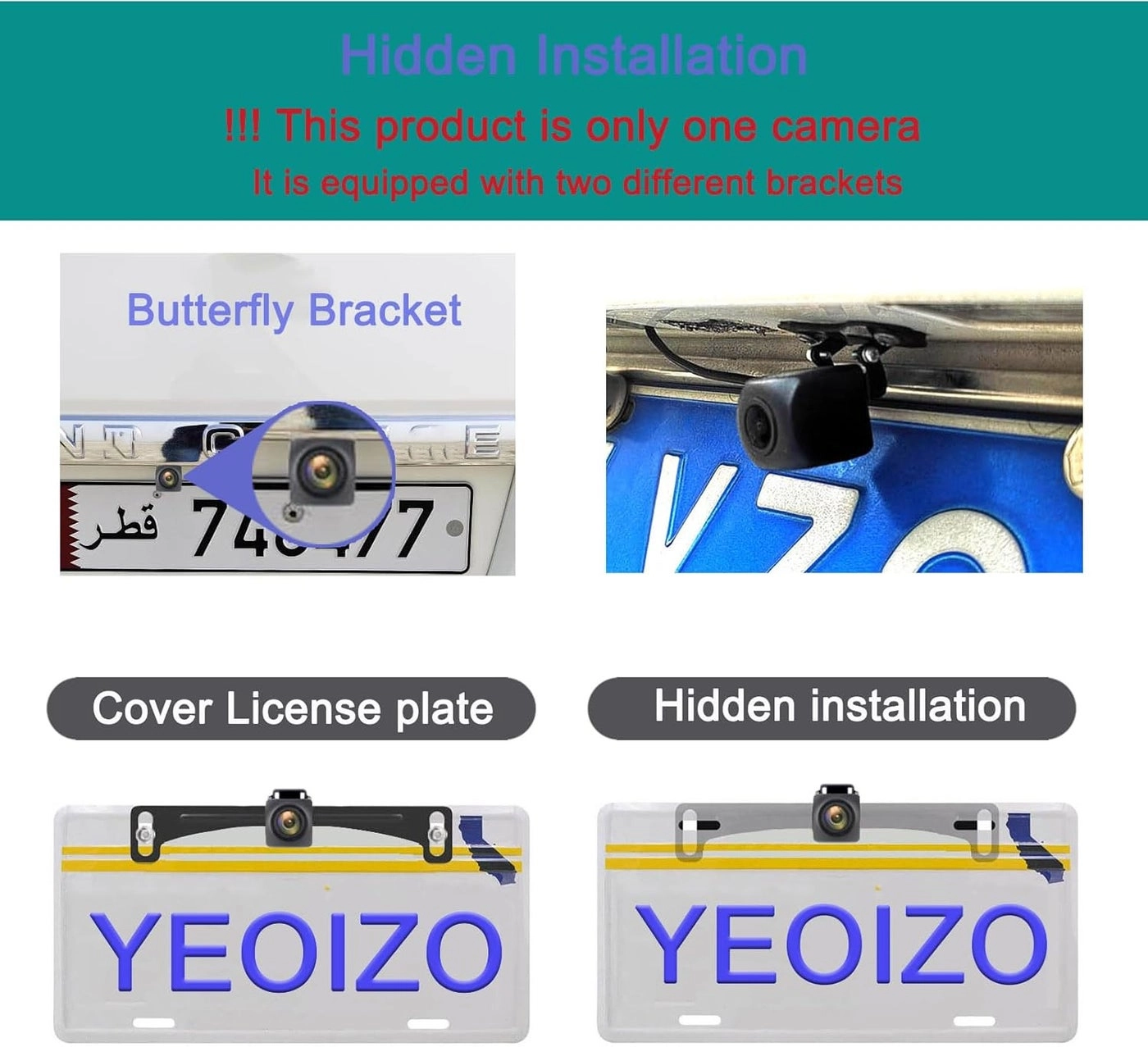 Wireless License Plate Backup Camera - 5G Dual-Band WiFi FHD 1080P