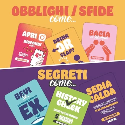 Alcohol Card Game - 60 Italian 18 years of age