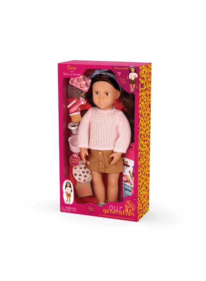 Coco Deluxe Chocolate Fashion Doll Playset - 18-inch Multicolor Ages 3+