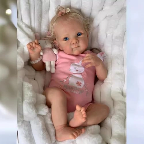 Reborn Baby Doll - 18 Inch Soft Cloth Body Blonde Hair Ages 3+