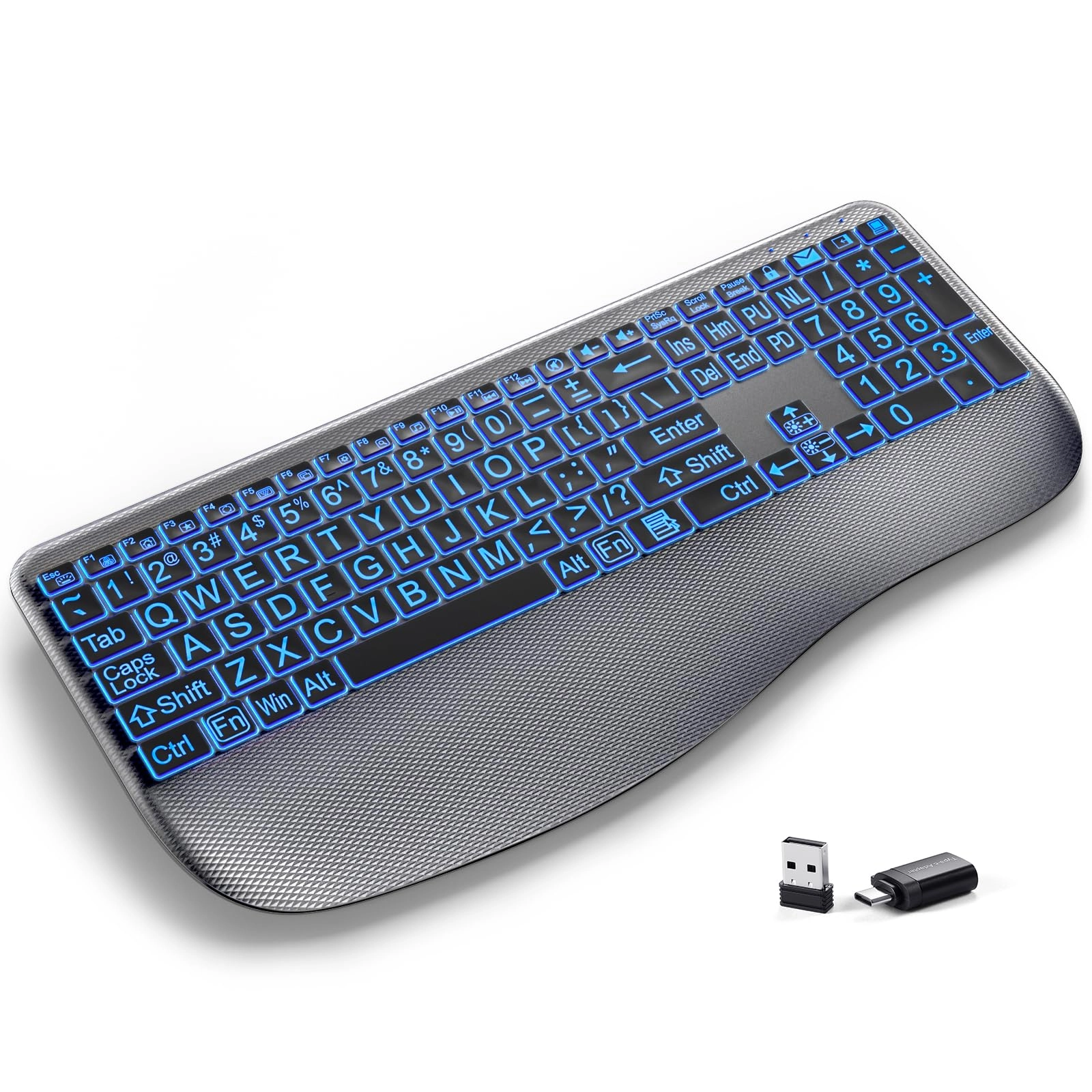 Large Print Backlit Wireless Keyboard - Wireless