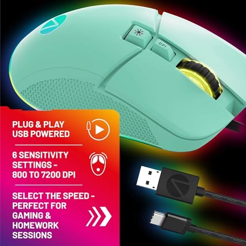 7-Button LED Gaming Mouse - USB