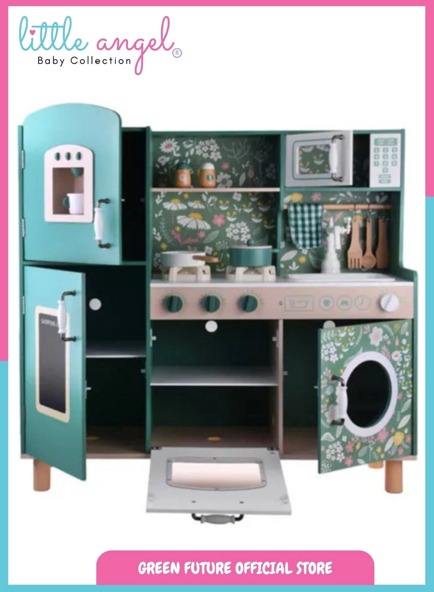 Luxury Kids Wooden Play Kitchen Set (W)