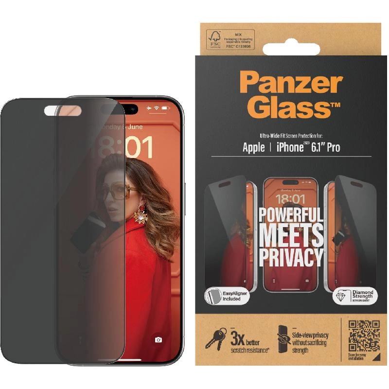 Ultra Wide Fit Clear Tempered Glass Screen Protector for iPhone 16 Plus