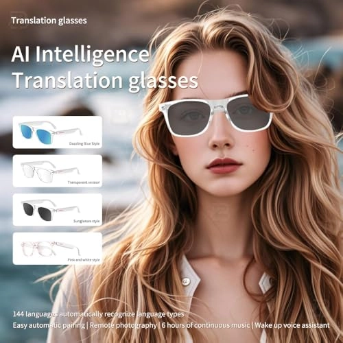 AI Translation Glasses - Wireless Bluetooth Real-Time Translation 144 Languages