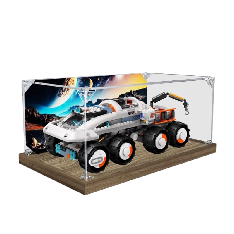 HCAEIOFJ Lego City Display Case (60432) - Clear Acrylic Wood Bottom+background