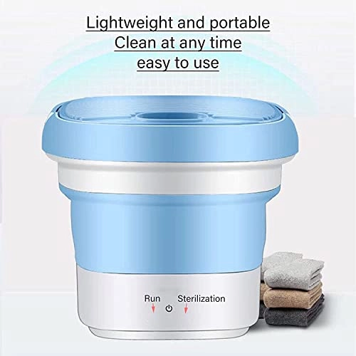 XHTONGSH غسالة قابلة للطي للطي المحمولة, غسالة صفرية اوتوماتيكية, عمل هادئ, الضوء الأزرق, ملابس داخلية غسل الملابس او عنصر صغیر, طاقة ومنطقة (Color : Green)
