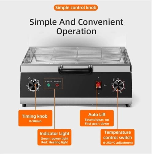 Commercial lift barbecue grill - 440x350mm