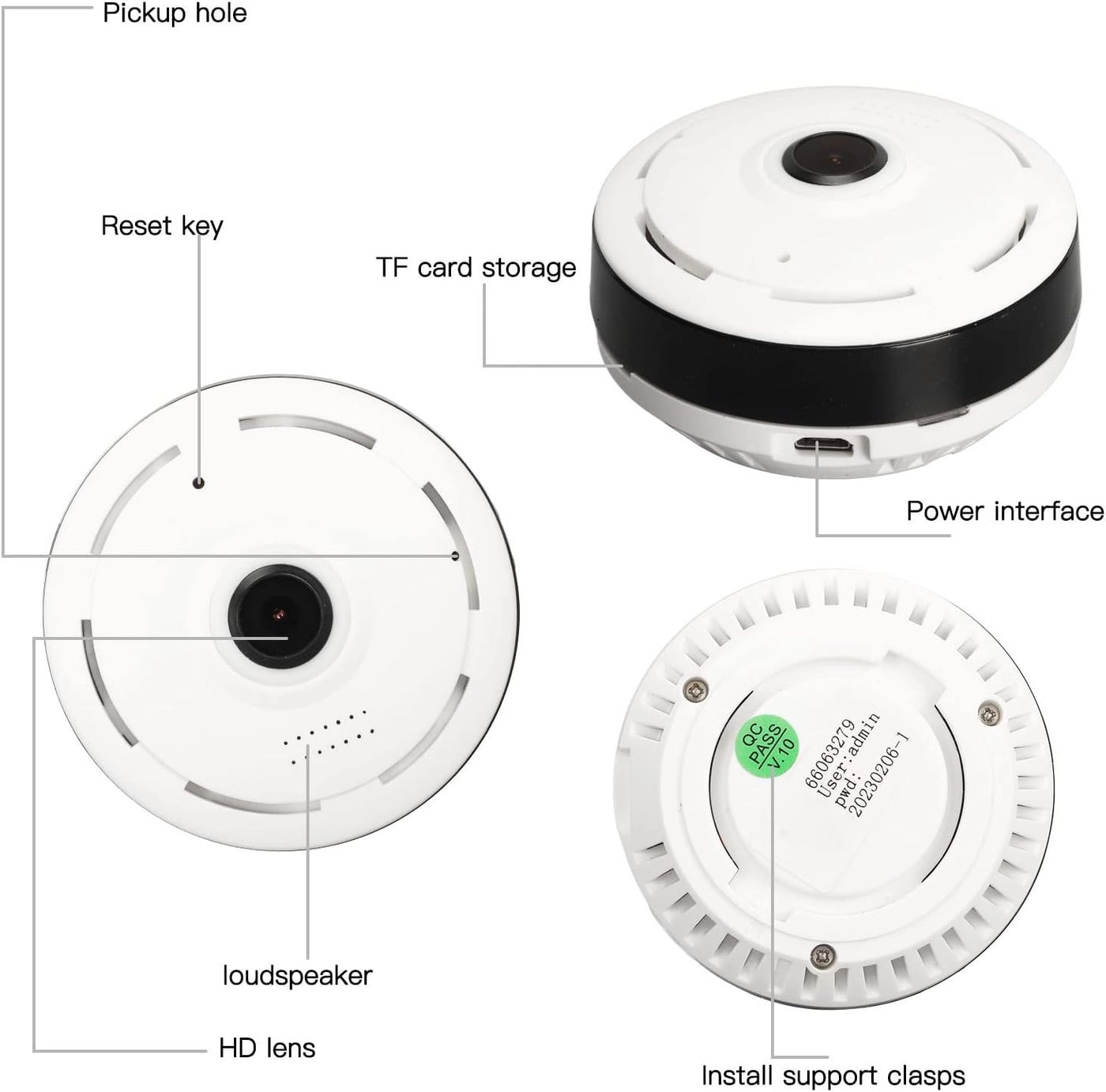 Fisheye IP Camera - 64G 720P
