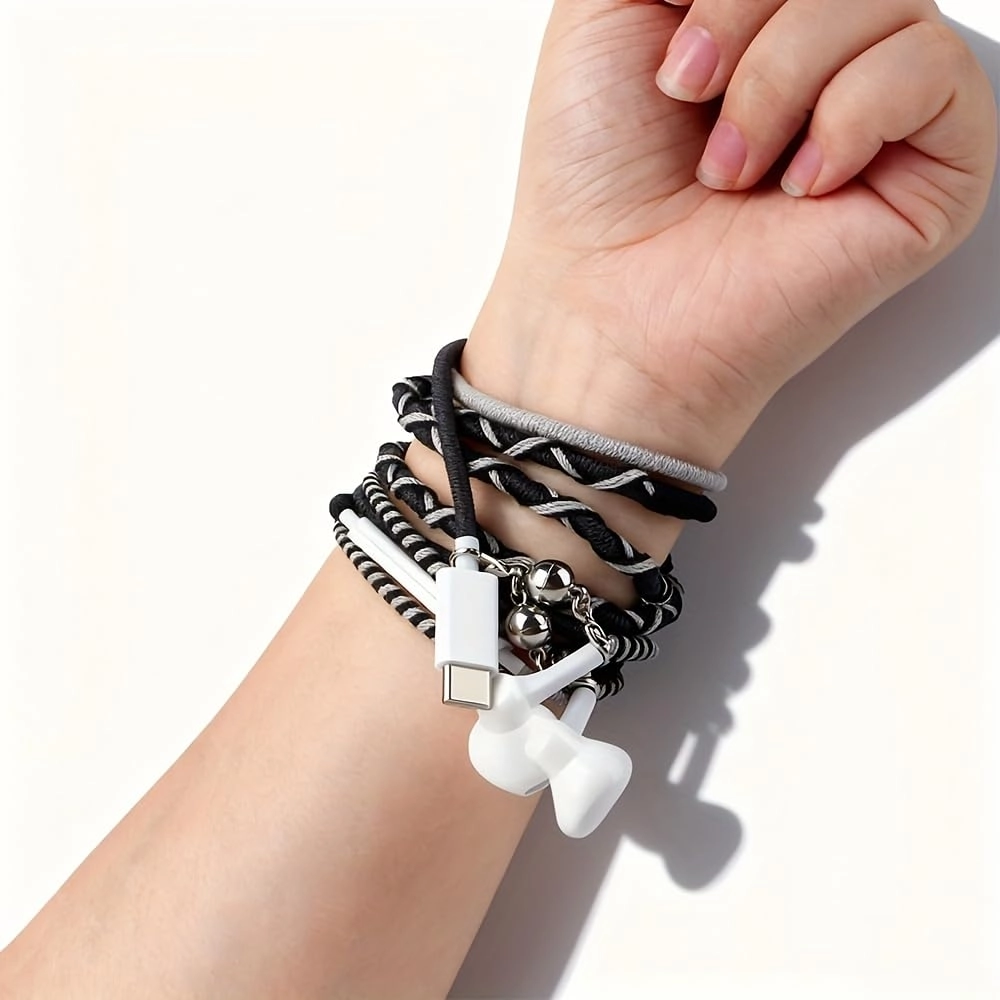 Fabric Cord Braided USB C Headphones Wired Earbud