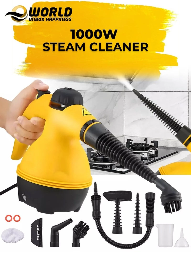 ZOOMEE STORE Portable Handheld Steam Cleaner - 1000W 9 Accessories