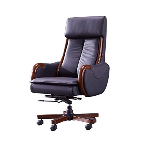 Desk Chair - PU Leather Brown High Back