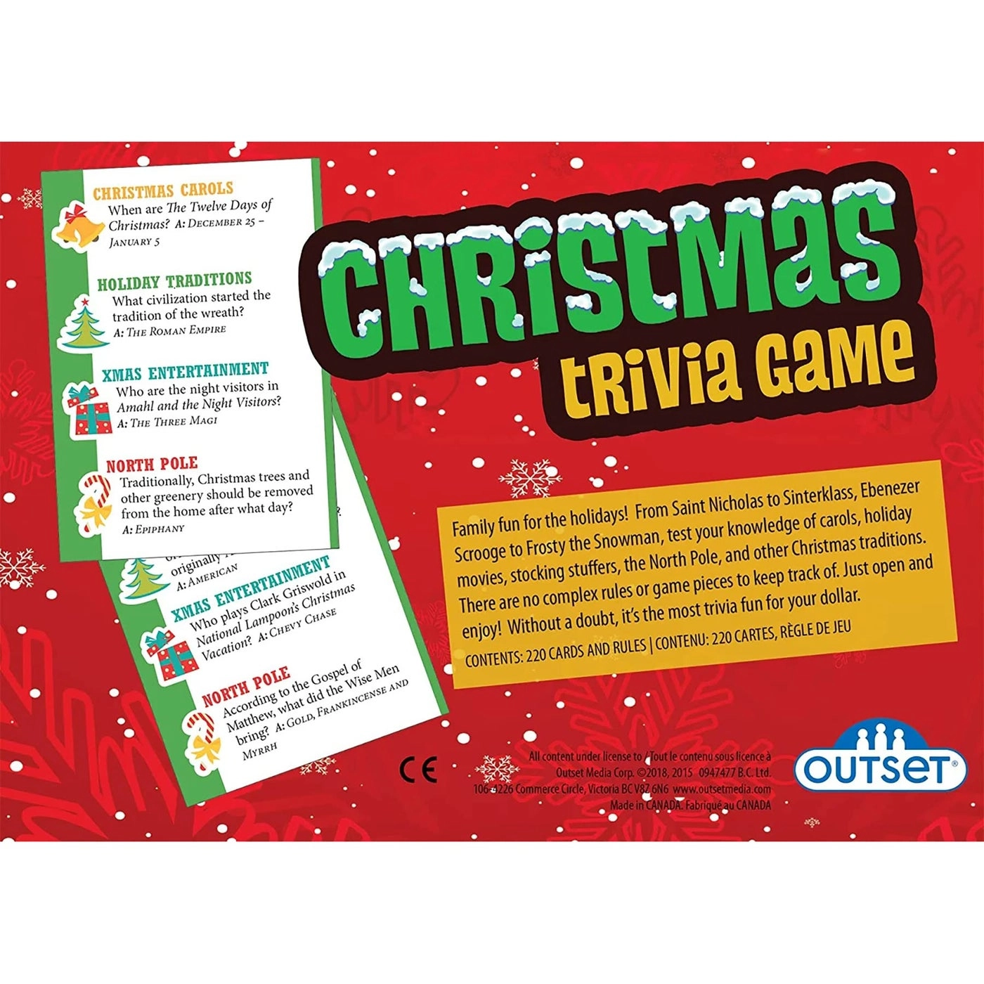 Christmas Trivia - 220 Cards - Card Game