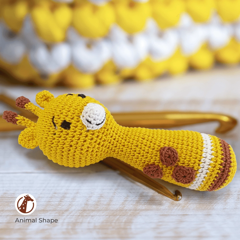 Crochet Ring Rattle Toy - Suitable for 0 month & above premium cotton yarn Tiger