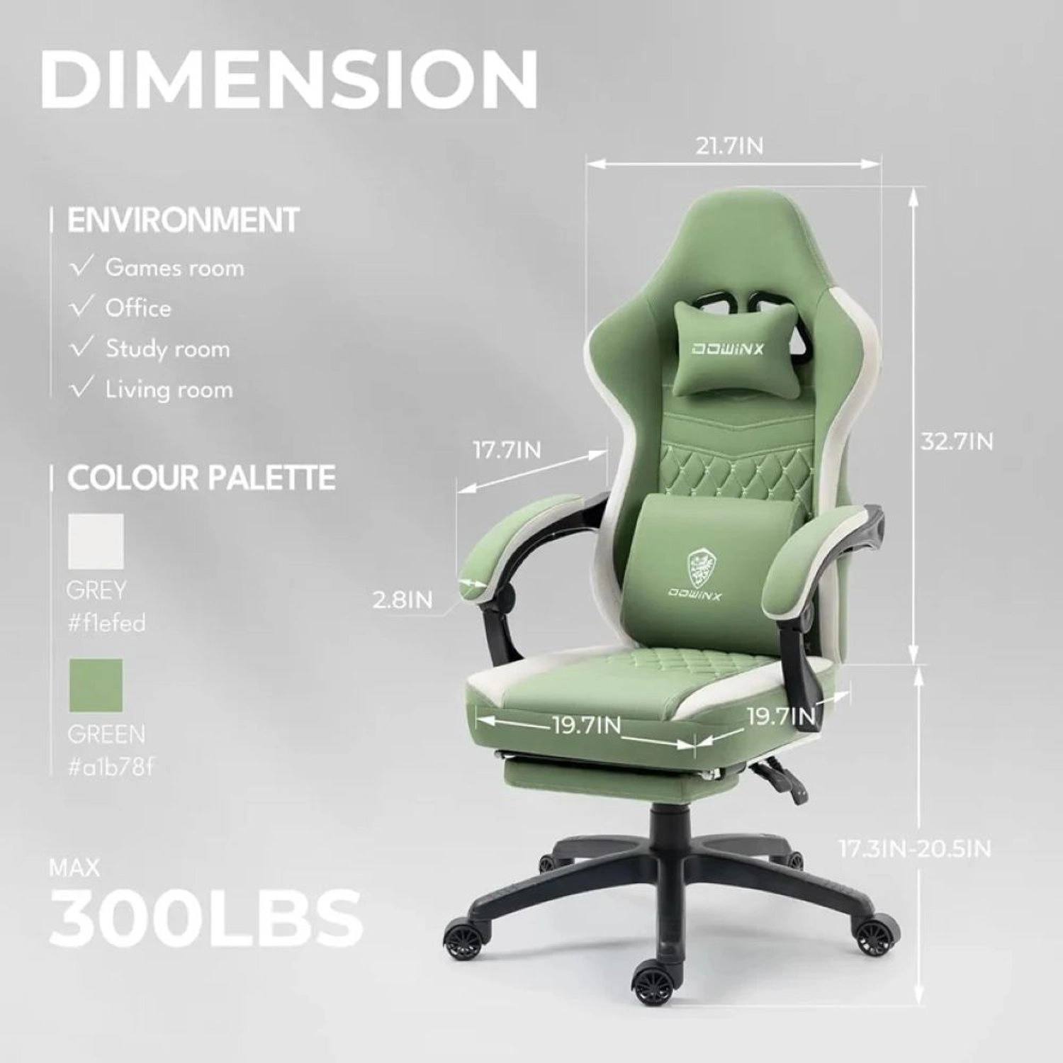 LS-6657D - Gaming Chair Green